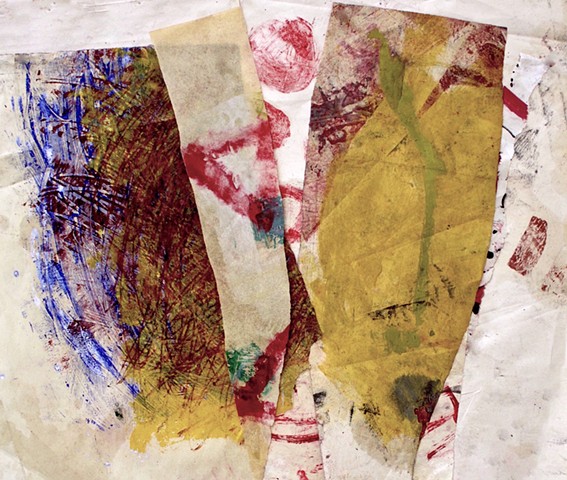 abstract contemplative drawing painting,collage