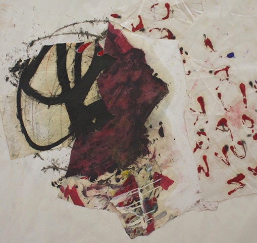 abstract contemplative drawing painting,collage