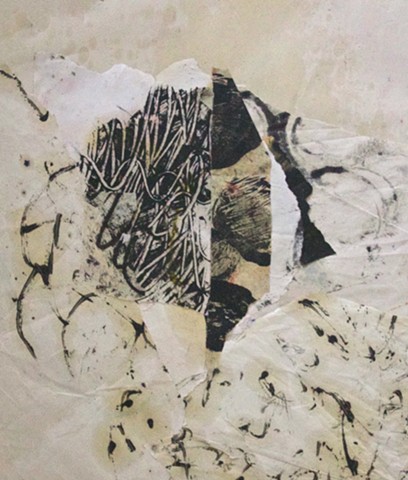 abstract contemplative drawing painting,collage