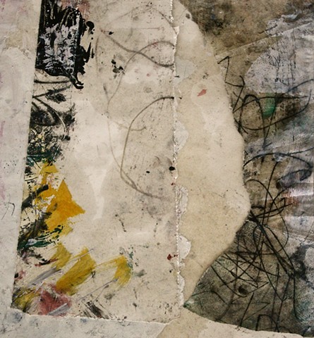 abstract contemplative drawing painting,collage