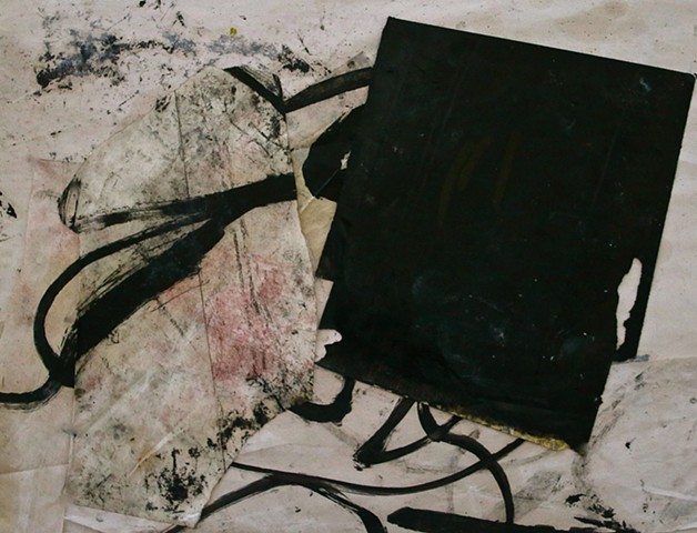 oil,paper,abstract,mind,awareness,abstract contemplative,black,while