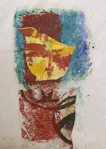 abstract contemplative drawing painting,collage