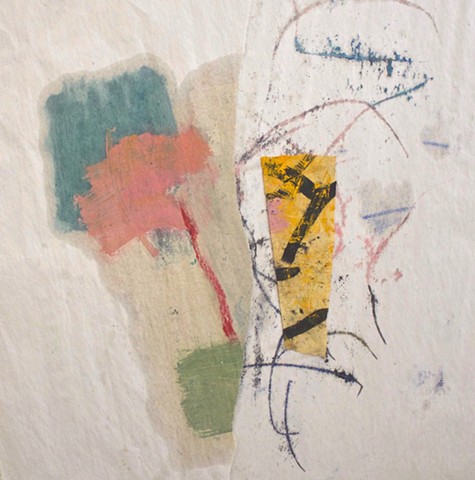 abstract contemplative drawing painting,oil and paper