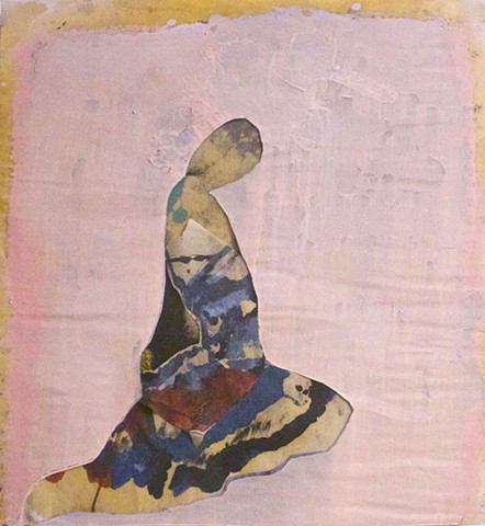 abstract contemplative figurative drawing painting collage