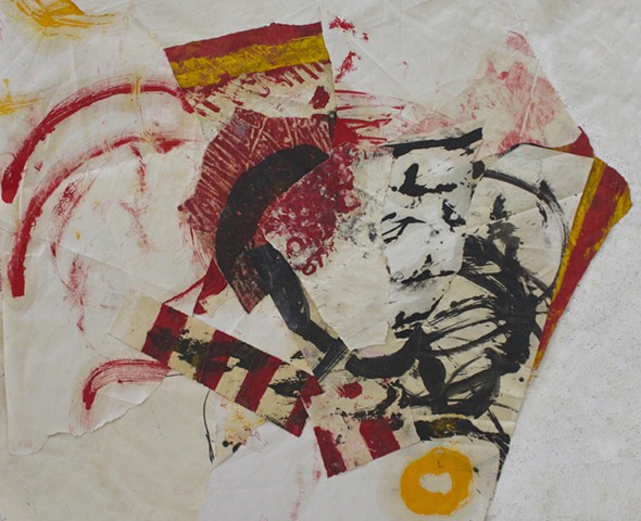 abstract contemplative drawing painting,collage