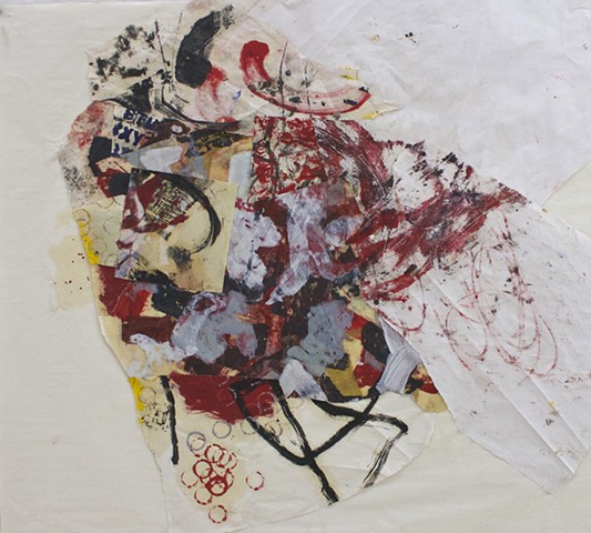 abstract contemplative drawing painting,collage