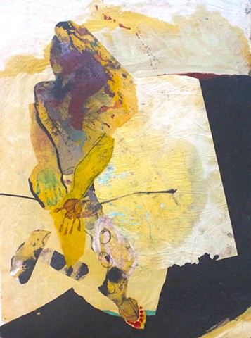 abstract contemplative figurative drawing painting,collage