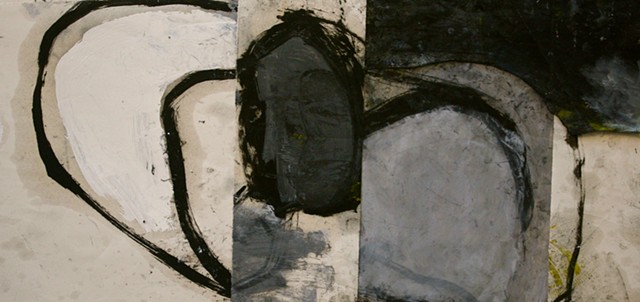 abstract contemplative drawing painting,collage