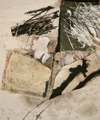 abstract contemplative drawing painting,collage