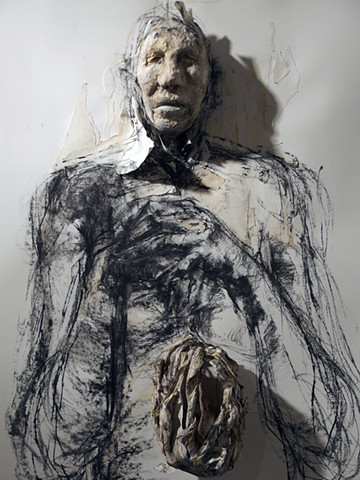 Mixed media, drawing, painting, portrait