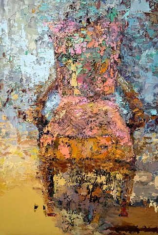painting, oil painting, figurative painting, palette knife, contemporary, chair