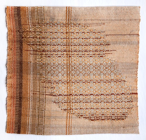 Woven textile art with natural dyes