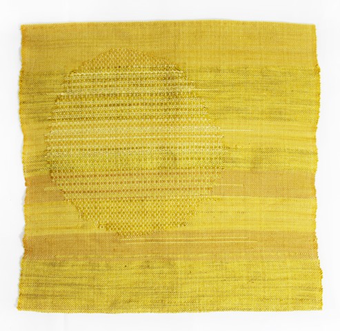 naturally dyed yellow weaving of imperfect circle