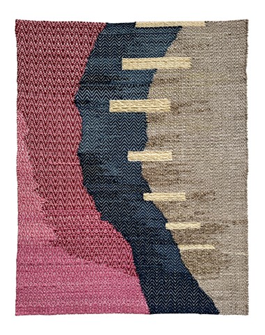 Winding River runs between two banks, woven in point twill varriation