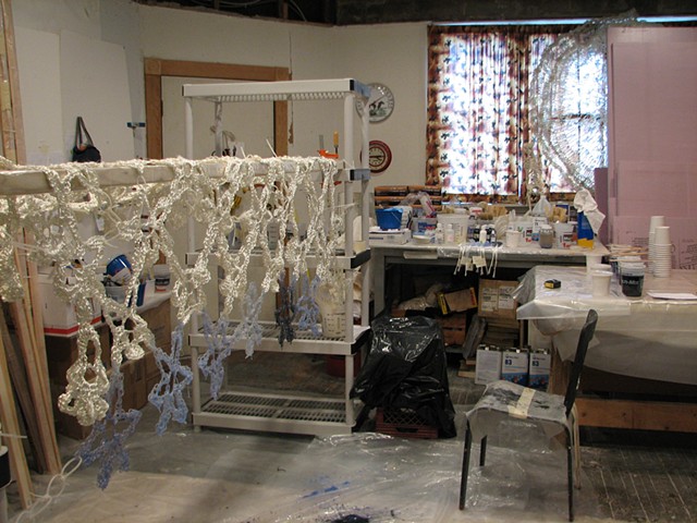 Yvette Kaiser Smith crocgeted fiberglass sculpture studio process