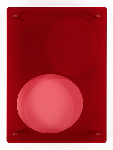 geometric red and pink acrylic-sheet wall-art by Y Kaiser Smith