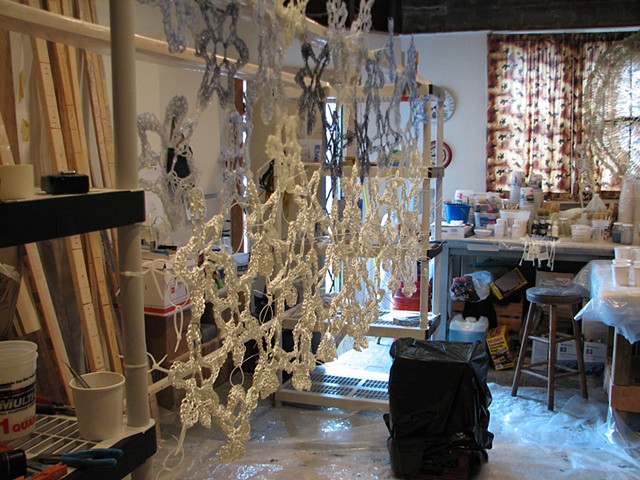 Yvette Kaiser Smith crocgeted fiberglass sculpture studio process