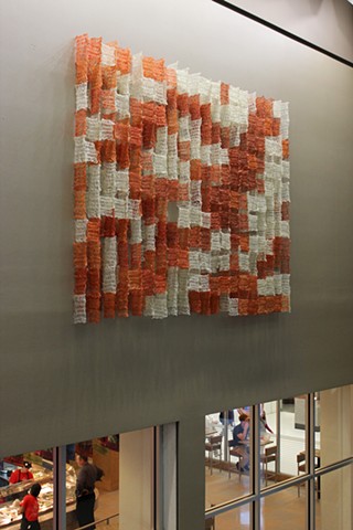 Yvette Kaiser Smith art installation of crocheted fiberglass sculpture at Two Prudential Plaza