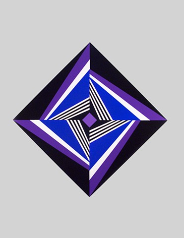 "Diamond Displacement in Blue and Purple"