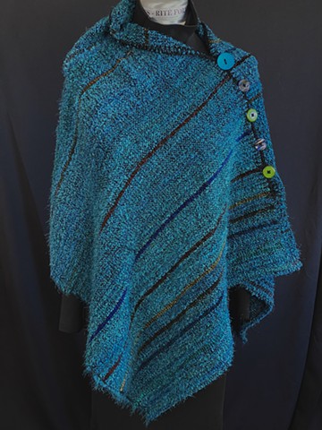Hand dyed Teal Cloud Poncho