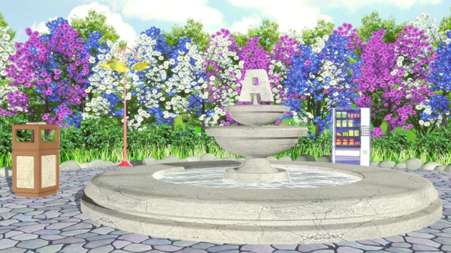 Flowery Fountain Scene