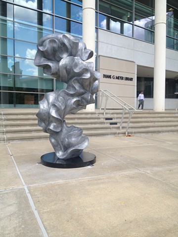 Cold-cast coldcast aluminum contemporary public art sculpture