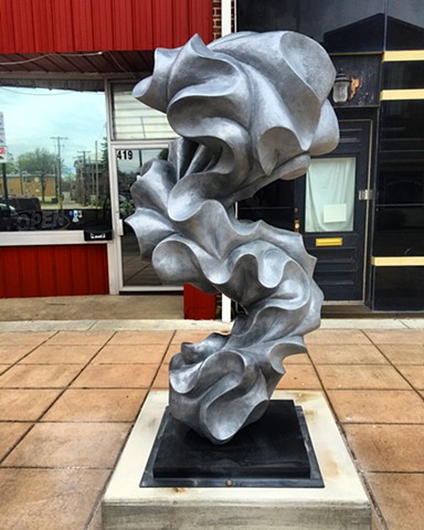 cold cast aluminum sculpture public art outdoor sculpture contemporary sculpture fluid dynamics sculpture for sale studio artist 