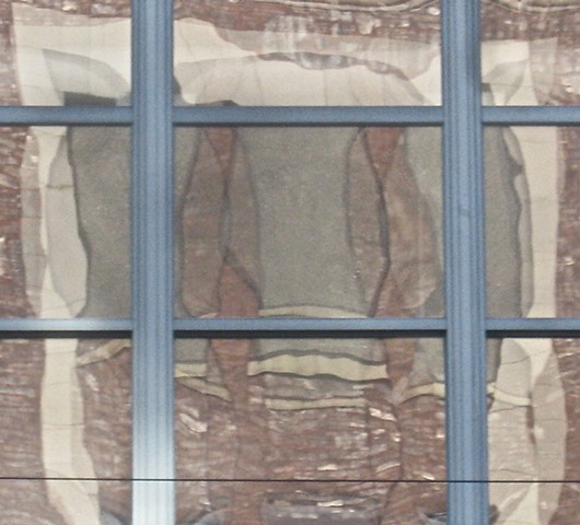 Digital Photograph of Chicago window reflections of stone facade