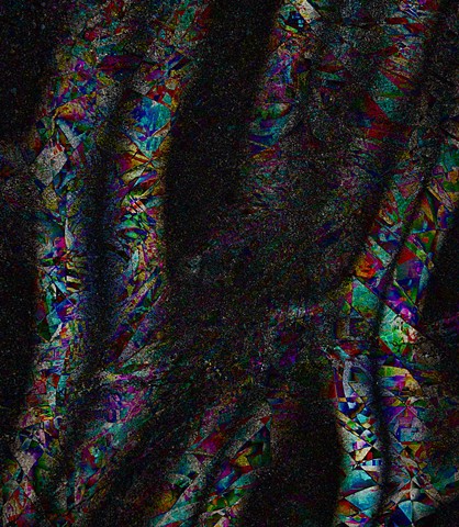 Computer art based off of a digital altered photograph of light reflection on sidewalk, and other digital altered photographs.