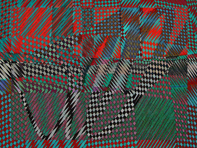 Psychedelic Art, Op Art, Crazy Quilt, Abstract Art, Hard Edge Abstract Art, Op Art, Psychedelic Art, Digital Photograph, Color Photograph, Computer art based off of digital altered photographs.