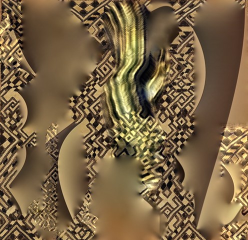 Computer art based off of a digital photograph of Mali Mud Cloth