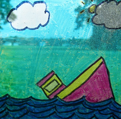 6th grade imitation stained glass journey panel