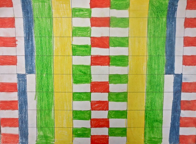 6th grade Chicago Public School students designs for carpet using a grid