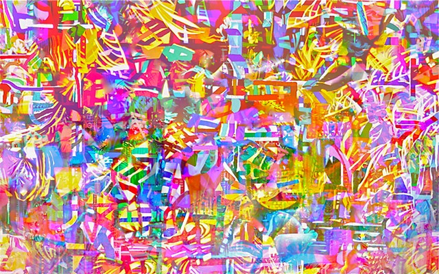 Computer art based off of digital photographs of a stained glass window