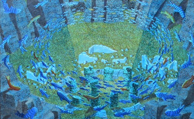 Underworld’s Overview, a series of 20 paintings on paper, 1999