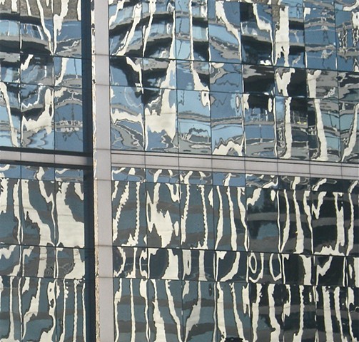 Digital Photograph of Chicago window reflections of skyscraper windows