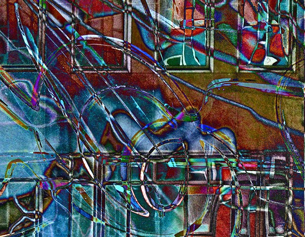 Abstract Art, Hard Edge Abstract Art, Psychedelic Art, Digital Photograph, Color Photograph, Computer art based off of digital altered photographs.
