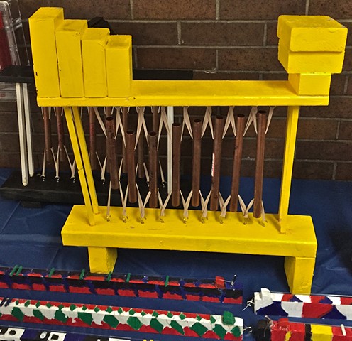 Monochord, idiophone, 6th grade students art and science project