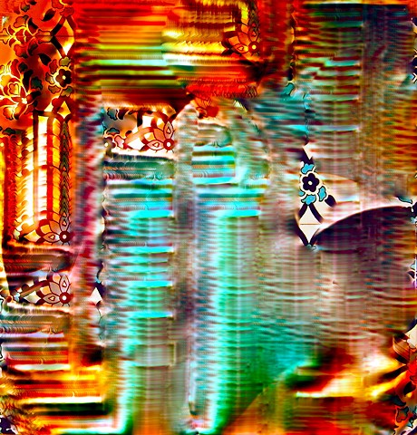 Computer art based off of a digital photograph of a tiles