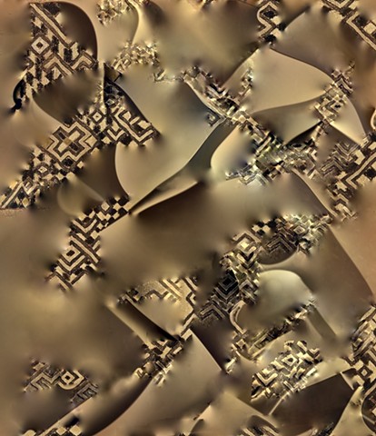 Computer art based off of a digita photographs of Mali Mud Cloth