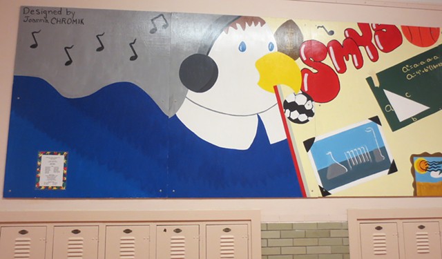 After school mural designed and created by 8th graders. Smyser Elementary School Chicago