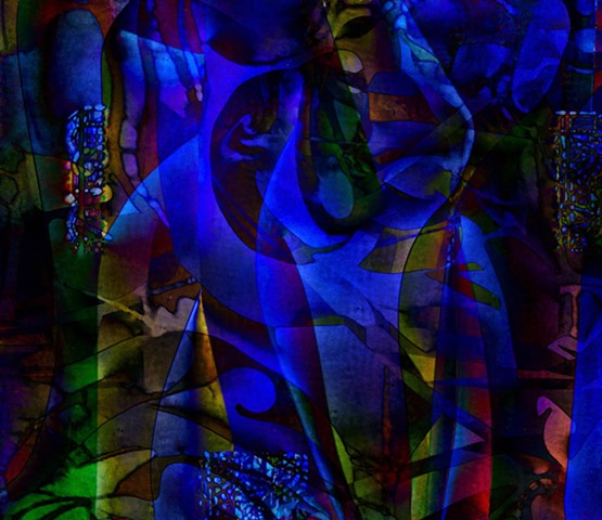 Computer art based off of computer-altered digital photographs of stained glass windows, and other digital altered photographs. 