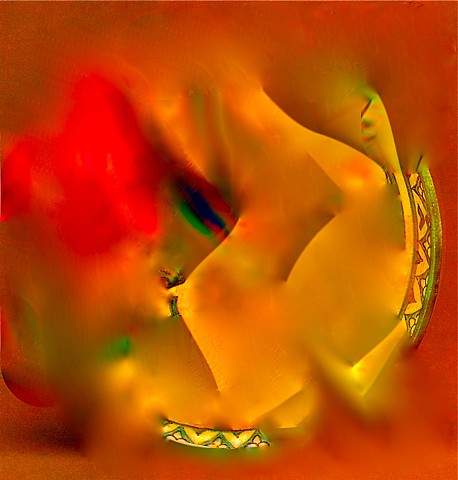 Computer art based off of a digital photograph of Uzbekistan plate