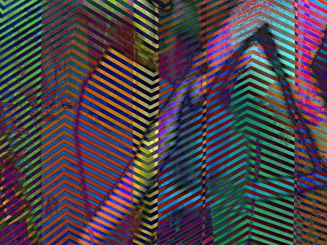 Psychedelic Art, Op-Art, Abstract Art, Hard Edge Abstract Art, Digital Photograph, Color Photograph, Computer art based off of digital altered photographs.