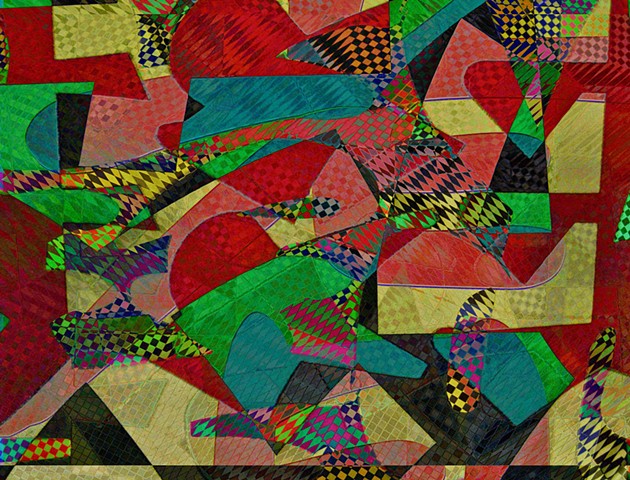 Crazy Quilt, Psychedelic Art, Op Art, Abstract art, Hard Edge Art, Digital photography, color photography, Computer art, Computer art based off digital altered photographs