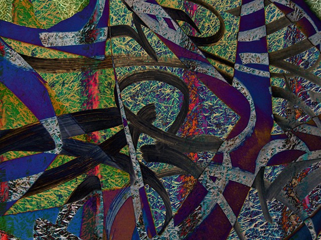 Joan Miro, Jungle, Abstract Art, Hard Edge Abstract Art, Digital Photograph, Color Photograph, Graffiti art, Computer art based off of digital altered photographs.