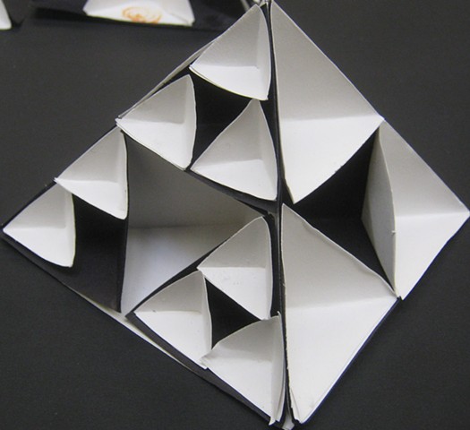 Black and White Construction Paper Sierpinski pyramid