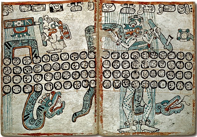 Page 56 and 57 of the Ancient Mayan Codex known today as the Madrid Codex