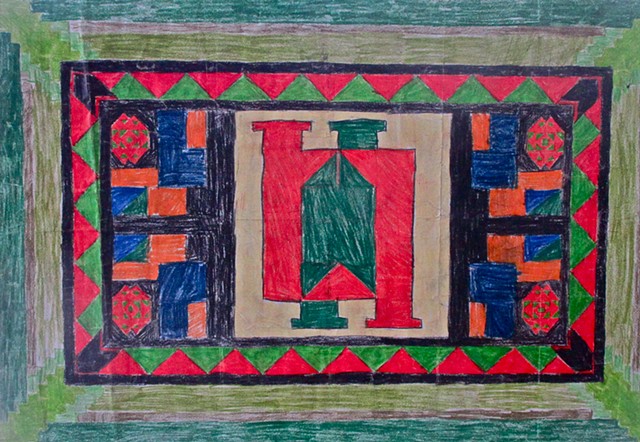 Chicago 6th grade students art project, Stone School, Carpet design, Hand knotted carpet, Middle school artwork,