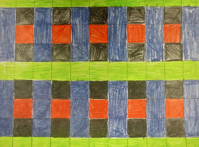 6th grade Chicago Public School students designs for carpet using a grid